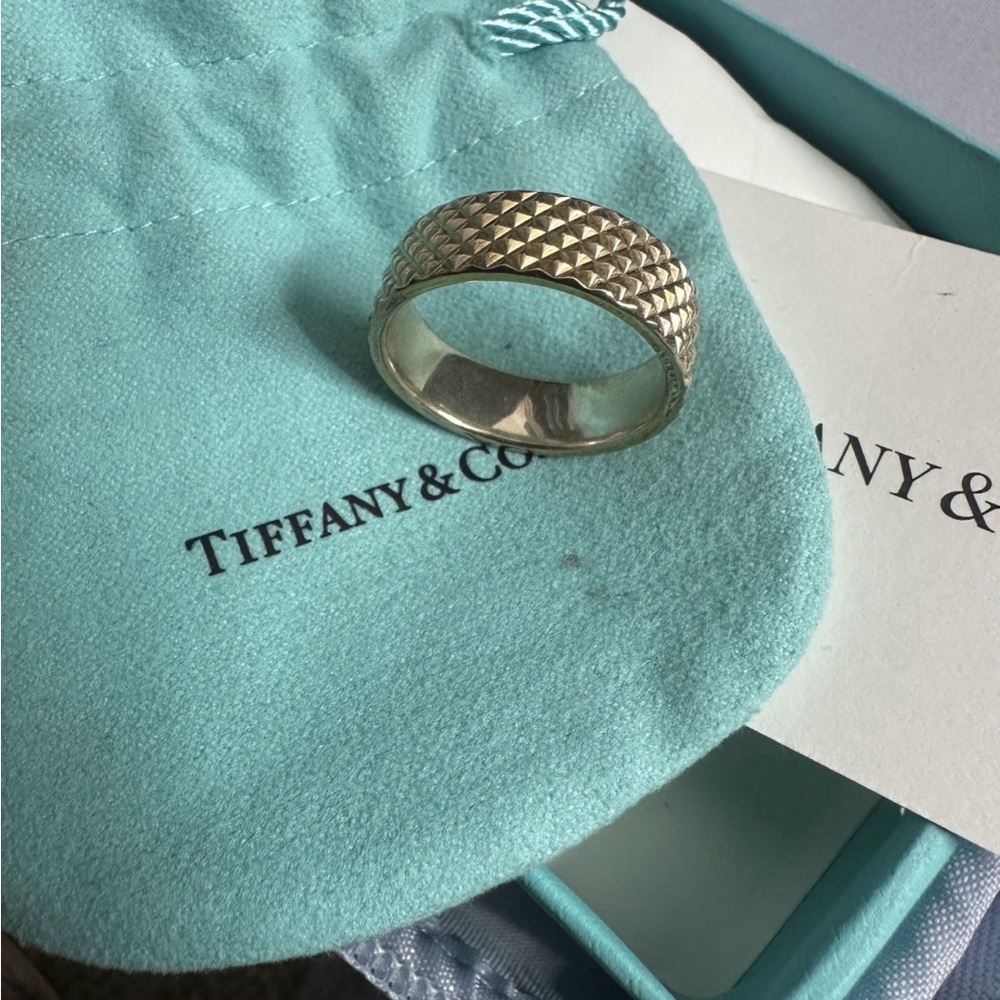 Tiffany & Co. Gold Textured Band 925 sterling silver